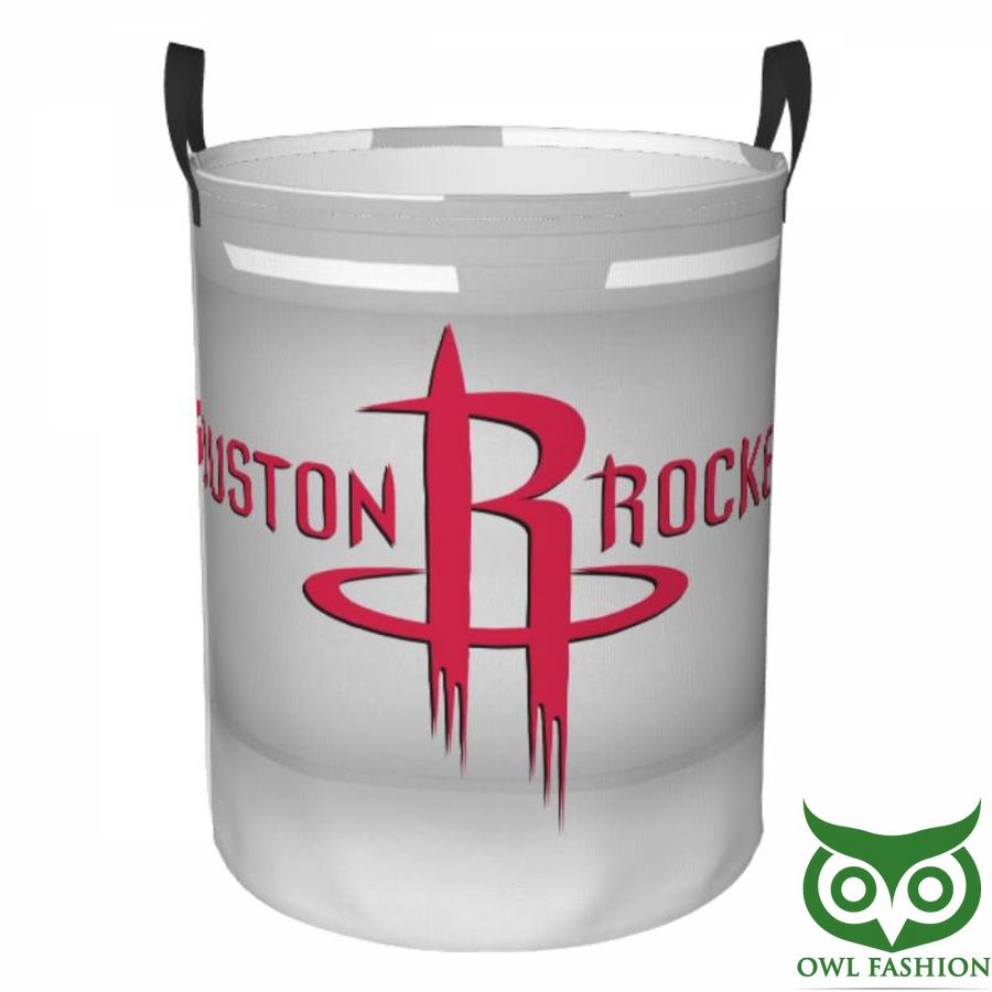 8 NBA Houston Rockets Circular Hamper Gray Laundry Basket