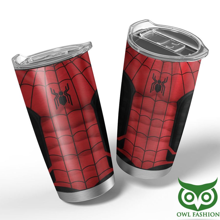 431 3D Marvel Spider Superhero Red And Black Suit Custom Insulated Vacuum Tumbler