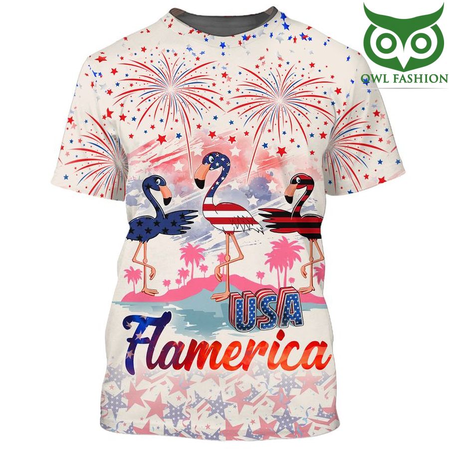 108 American Independence day USA Flamerica 3D shirt