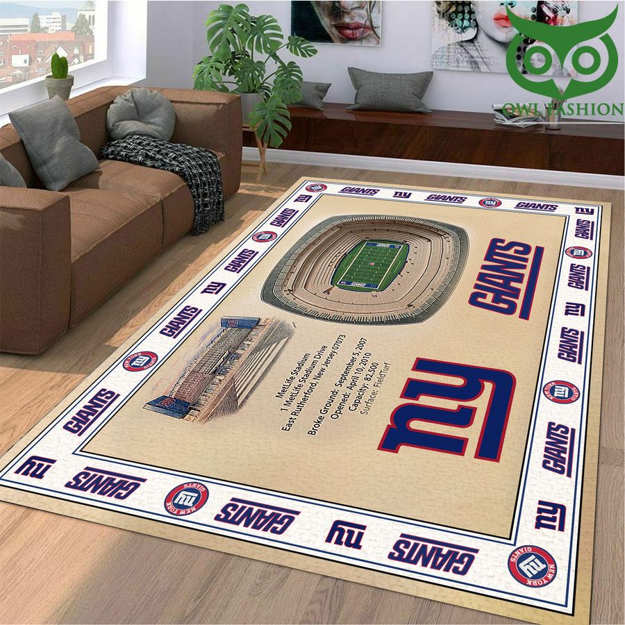 296 Fan Design Bordered New York Giants Stadium 3D View Area Rug