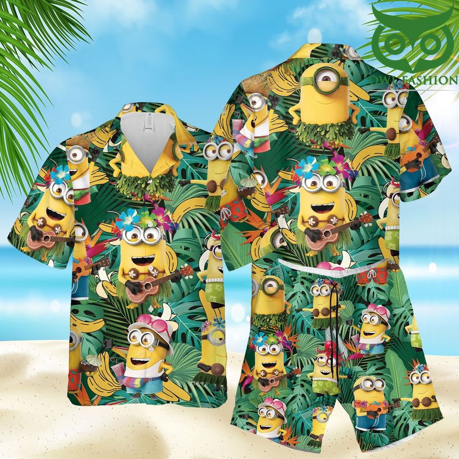 19 Minions Banana 3D Hawaii Shirts Shorts summer
