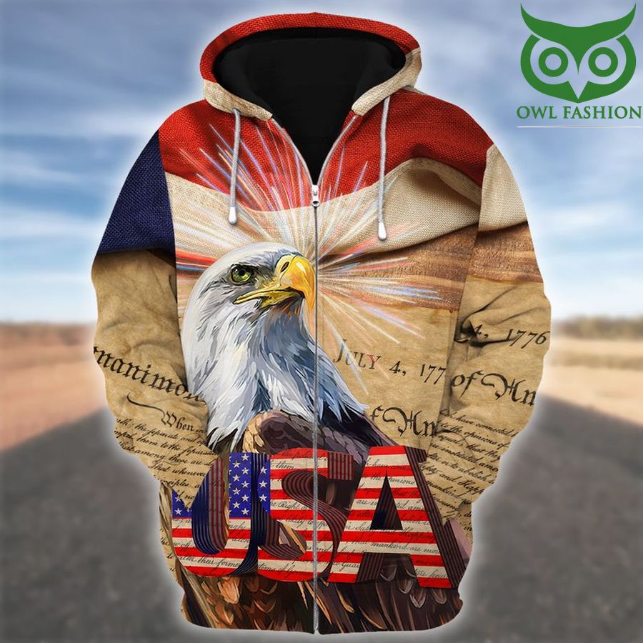 123 American Independence day painting eagle 3D shirt