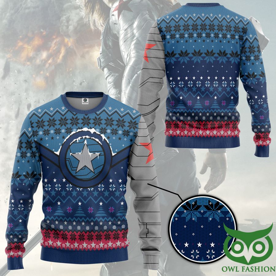 429 3D Winter Soldier Star Of Bucky Christmas Custom Ugly Sweater