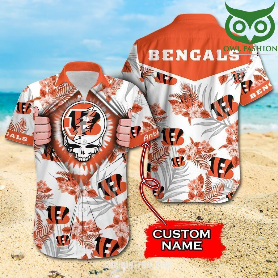 7 Custom name NFL Cincinnati Bengals Grateful Dead Hawaiian shirt