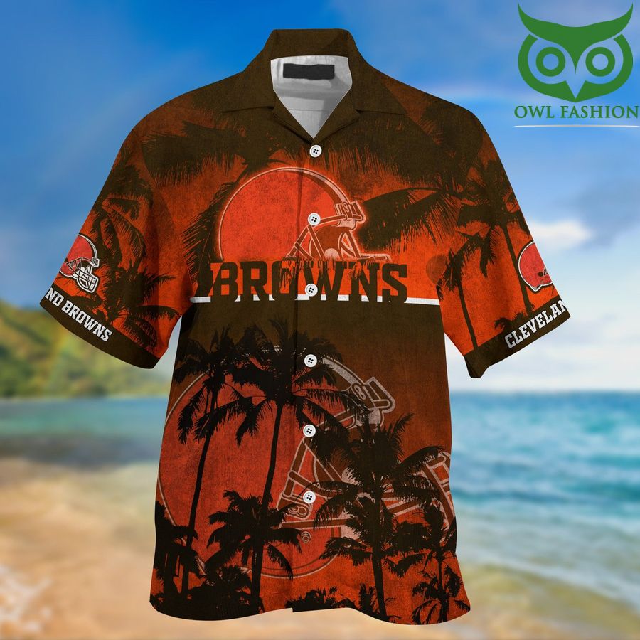 Trending NFL Cleveland Browns Floral Hawaiian Shirt - Owl Fashion Shop