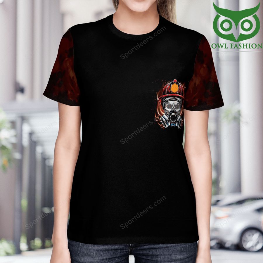 179 Fiirefighter skull black 3D T Shirt