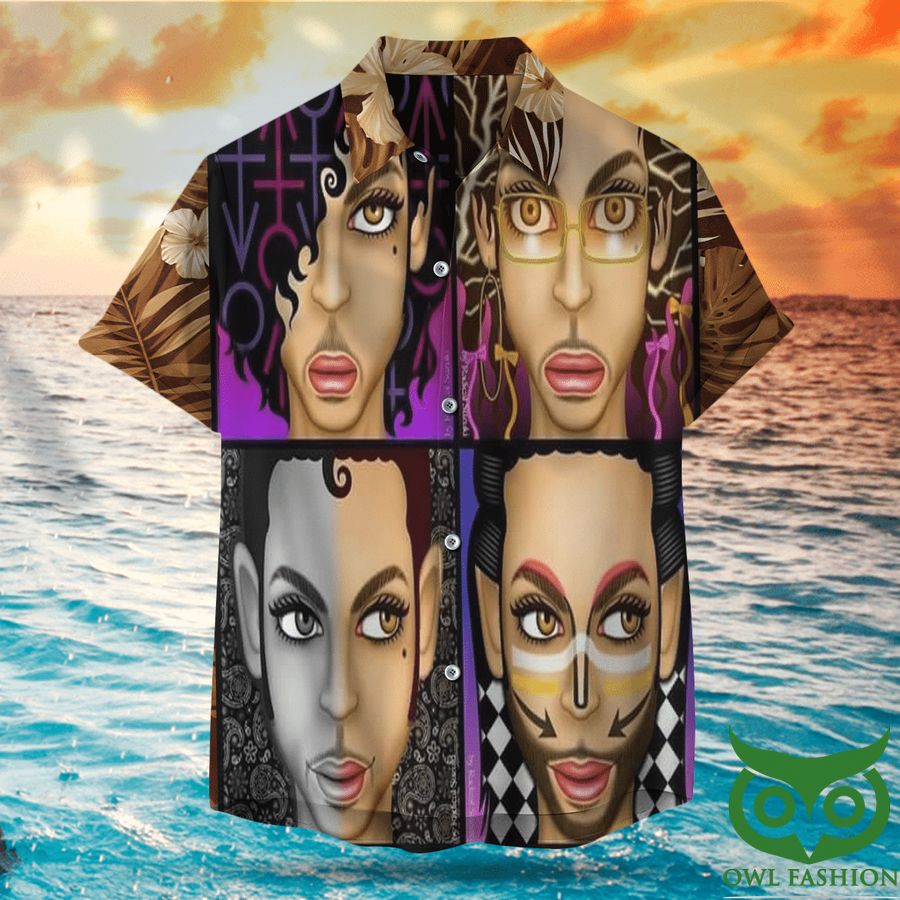 22 The Artist Prince Different Make Up Hawaiian Shirt