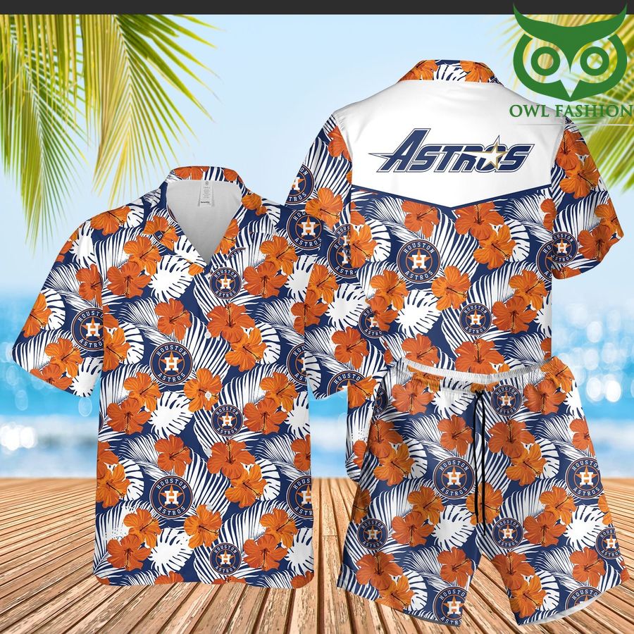 96 Houston Astros flower 3D Hawaiian Shirt Shorts aloha summer