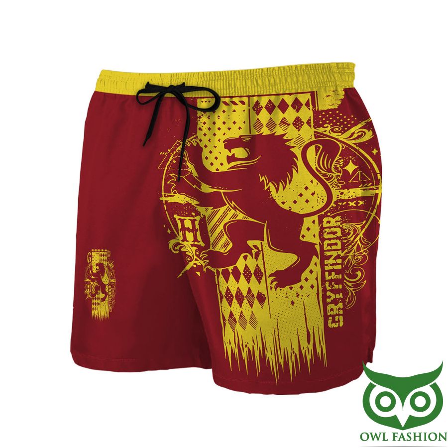 183 3D Harry Potter Gryffindor Yellow Lion Red Men Shorts