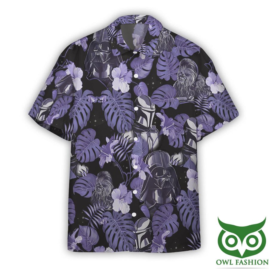 321 3D Star Wars Vader Floral Purple Custom Hawaiian Shirt