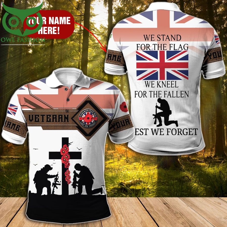 209 UK We stand for the flag we kneel for the fallen 3D Hoodie Polo shirt