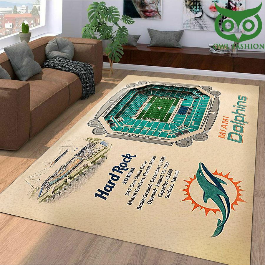 407 Fan Design Miami Dolphins Stadium 3D View Area Rug