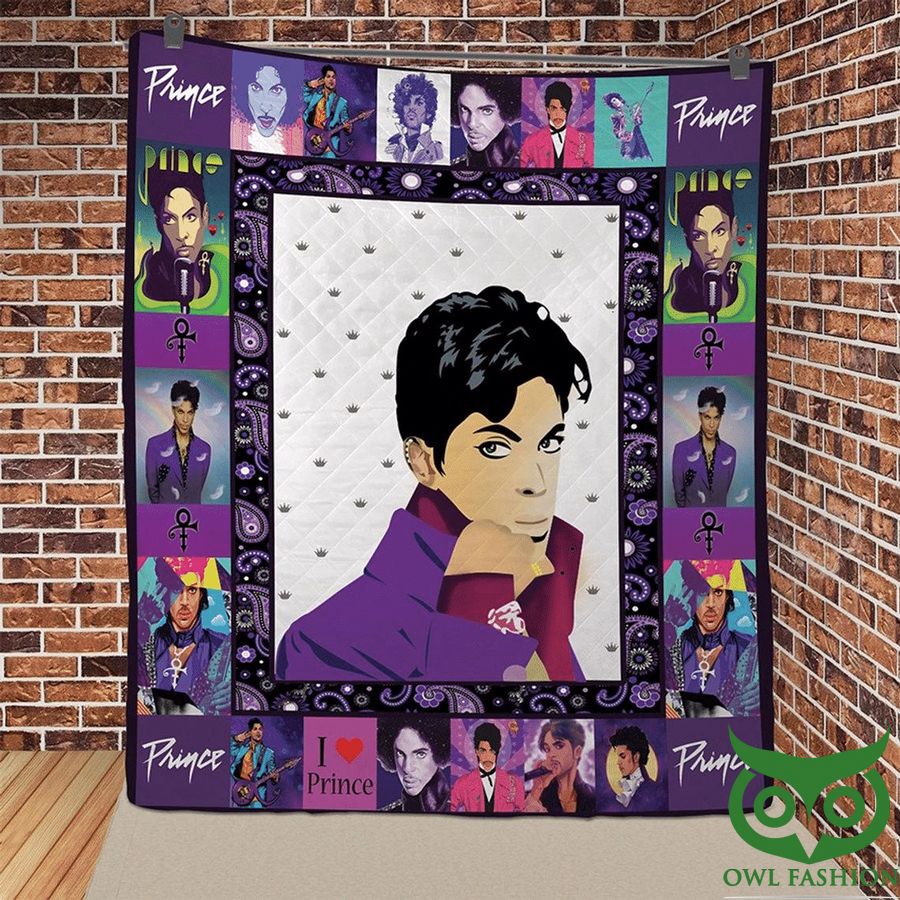 58 The Artist Prince Drawing Style Purple Quilt Blanket