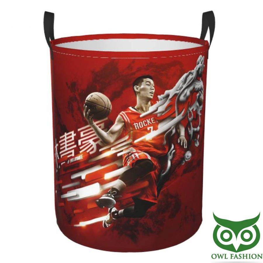 24 Houston Rockets Circular Hamper Red Player Laundry Basket