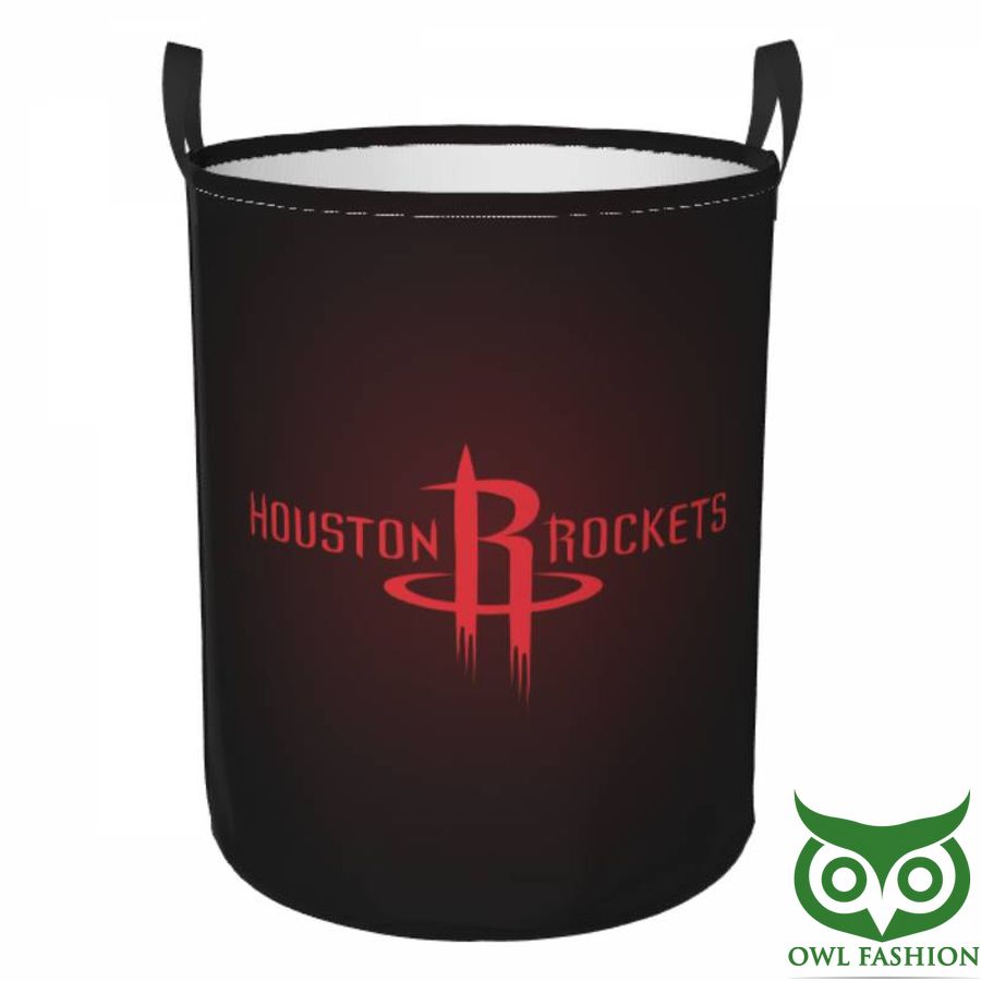 7 NBA Houston Rockets Circular Hamper Black Red Laundry Basket