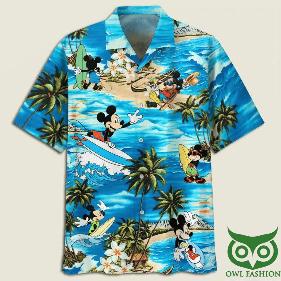 52 Disney Summer Mickey Mouse Surfboard Hawaiian Shirt