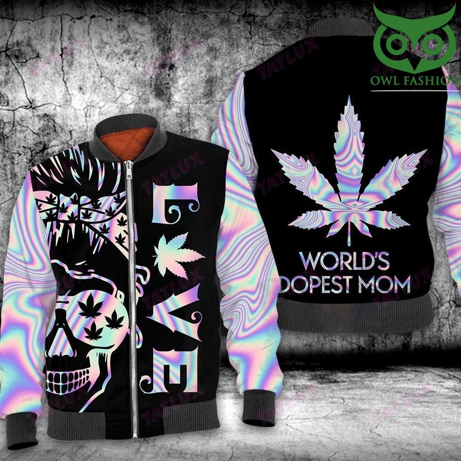 16 420 Weed Worlds Dopest Mom 3D bomber jacket