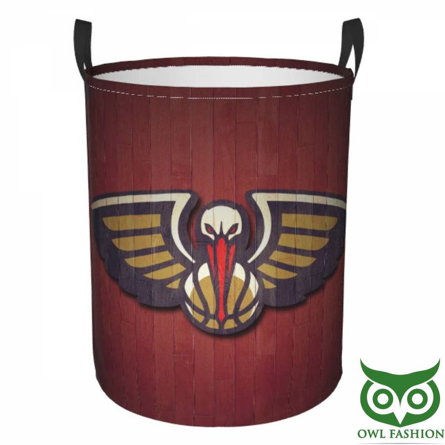 42 New Orleans Pelicans Circular Hamper Dark Red Laundry Basket