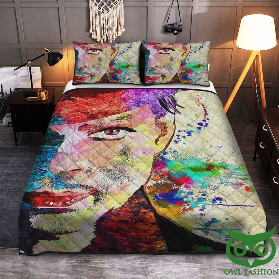 104 The Artist Prince Half Face Artistic Beige Quilt Bedding Set
