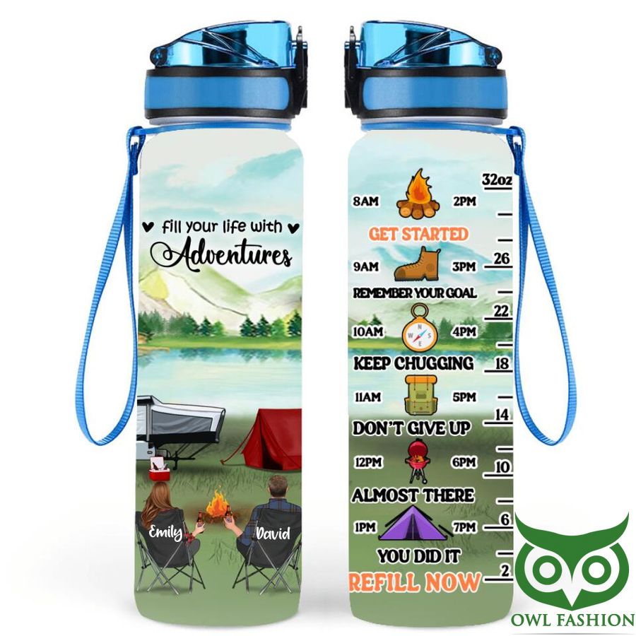 75 Personalized Camping Fill Your Life with Adventures Water Tracker Bottle
