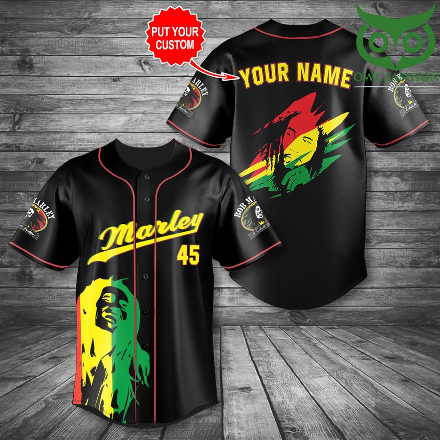 9 Personalized name Bob Marley 45 baseball jersey shirt
