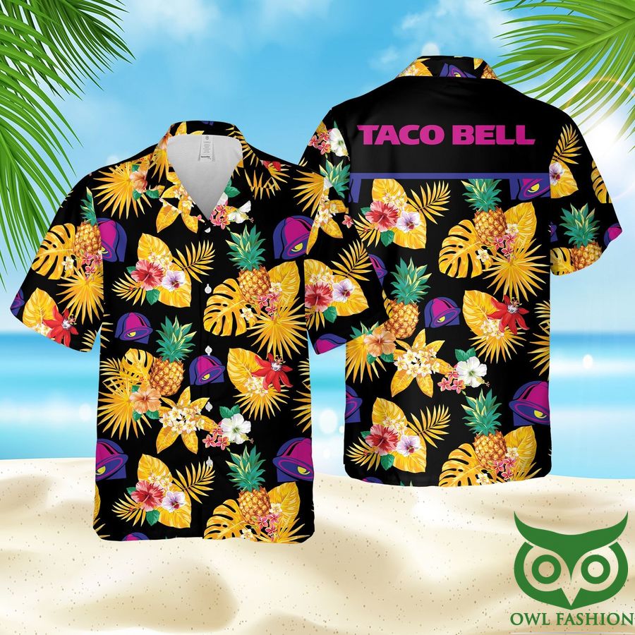 16 Taco Bell Tropical Black Hawaiian Shirt