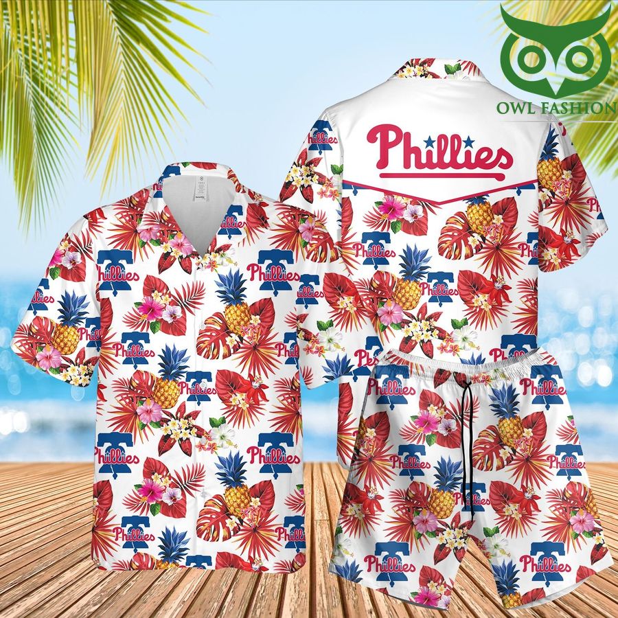 55 Phillies Philadelphia 3D Hawaiian Shirt Shorts aloha summer