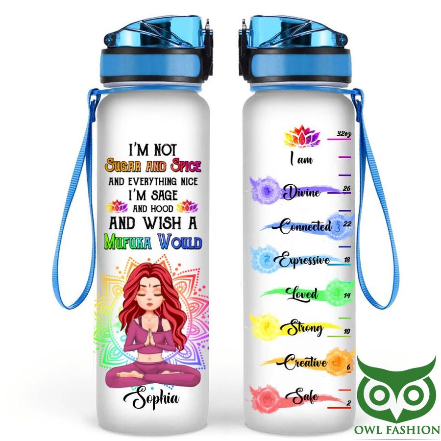 17 Personalized Yoga Im not Sugar and Spice Water Tracker Bottle