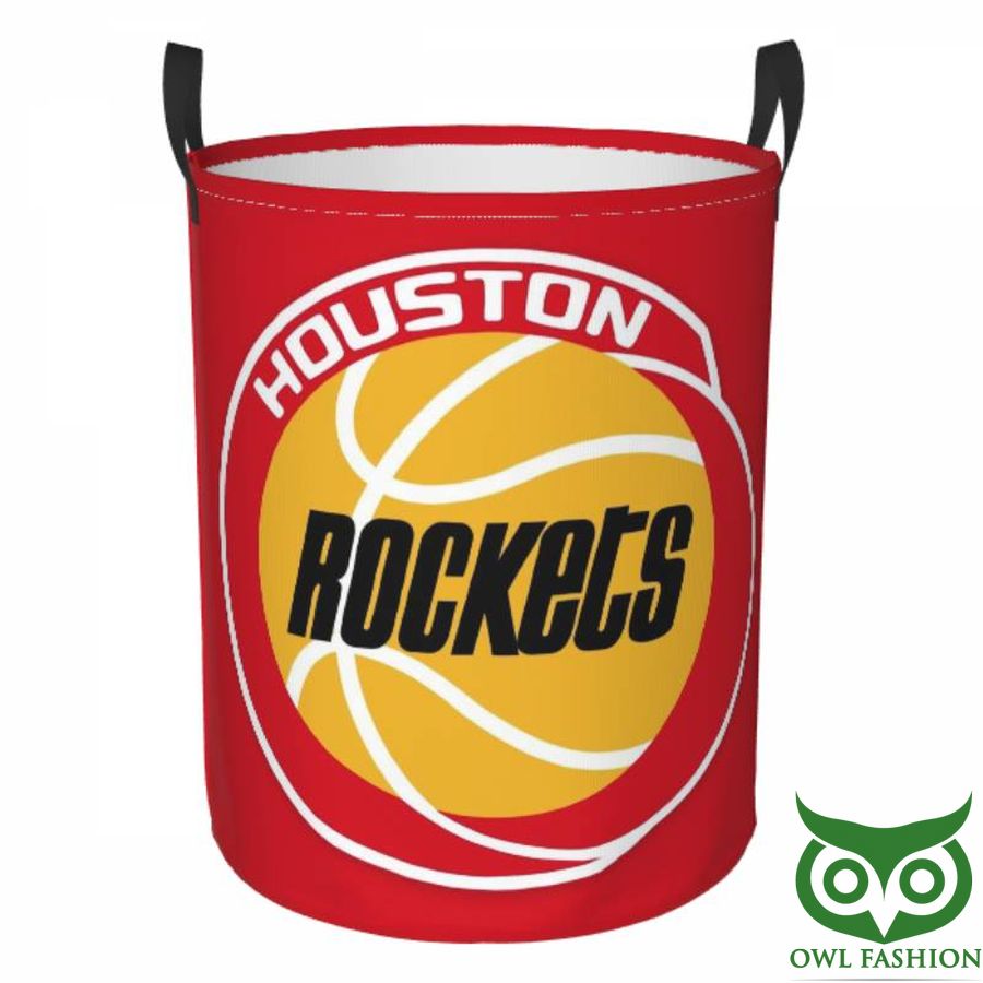 9 NBA Houston Rockets Circular Hamper Red Yellow Laundry Basket