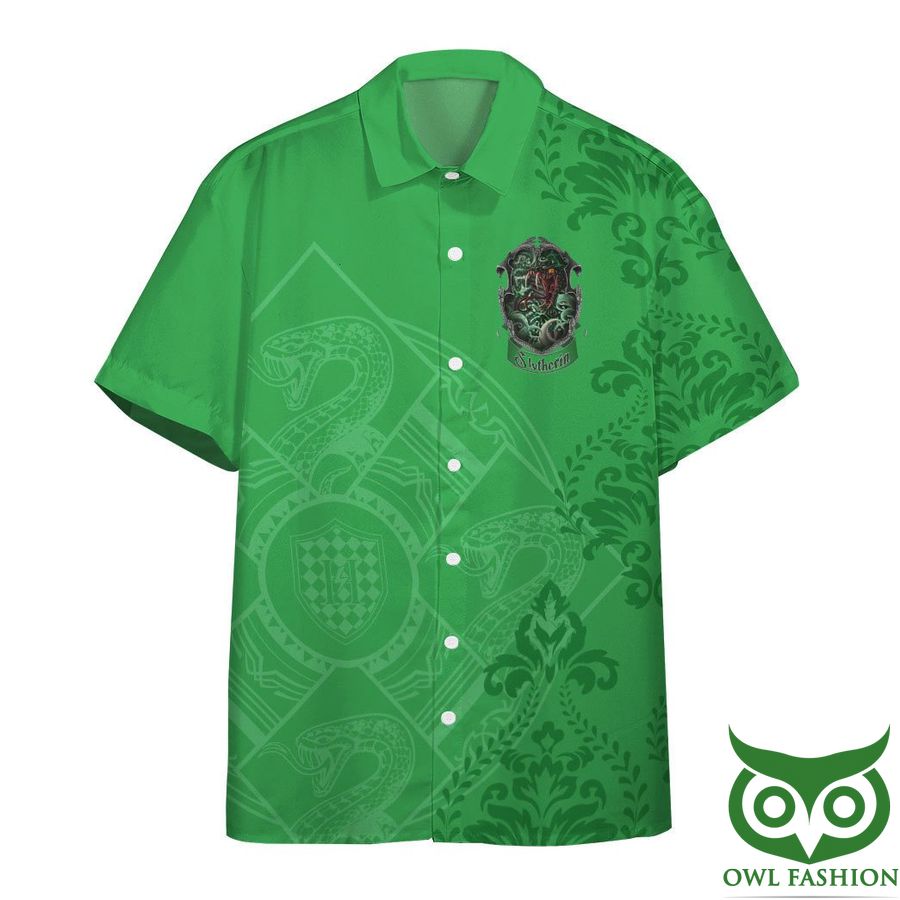 410 3D Harry Potter Slytherin Green Pattern Hawaiian Shirt