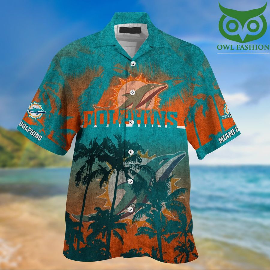 Miami Dolphins Haiiwan Desigh T-shirt Casual Short Sleeve Tee Top S-5XL