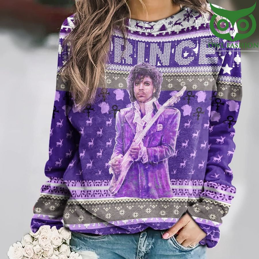64 The Artist PRINCE purple Unisex All Over Print Cotton Sweatshirt