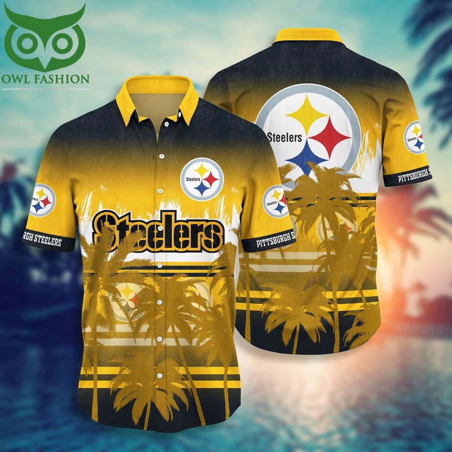 83 NFL Pittsburgh Steelers Tree Yellow Hawaiian Shirt