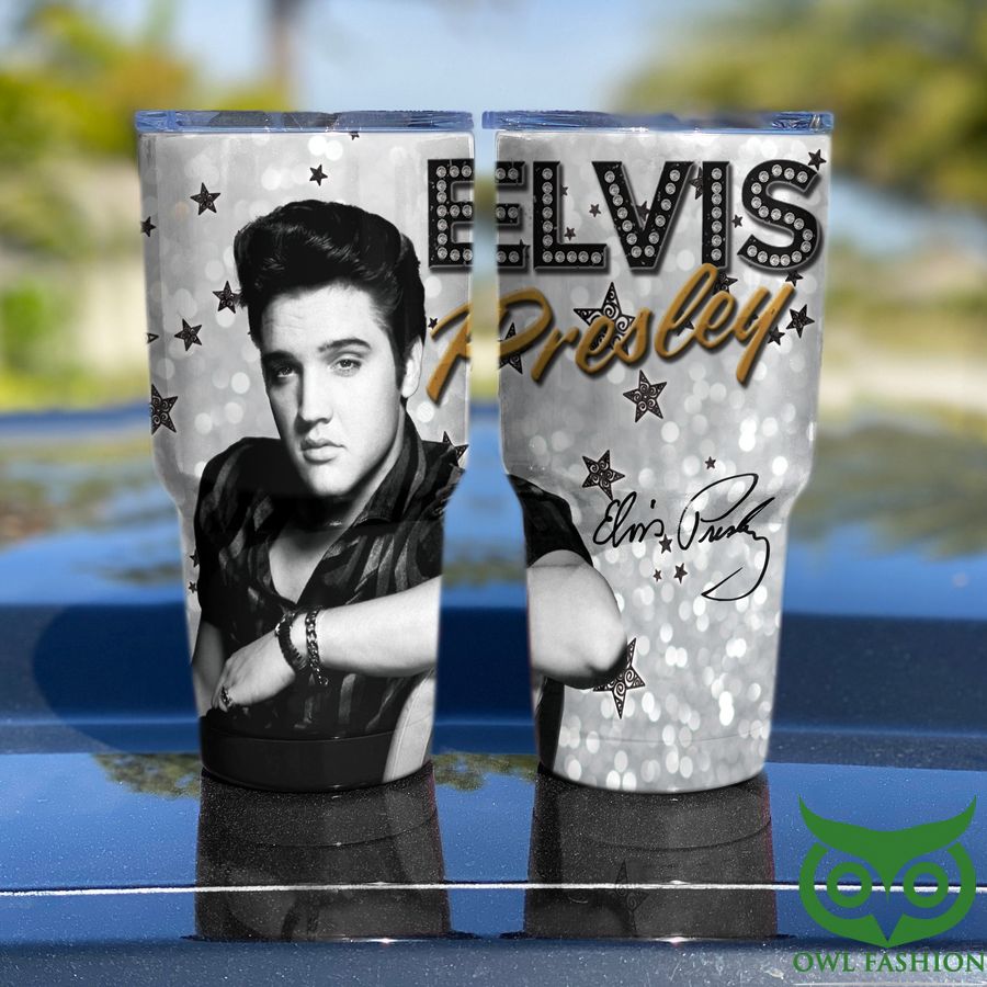 93 The King Elvis Presley Sign and Image Gray Tumbler