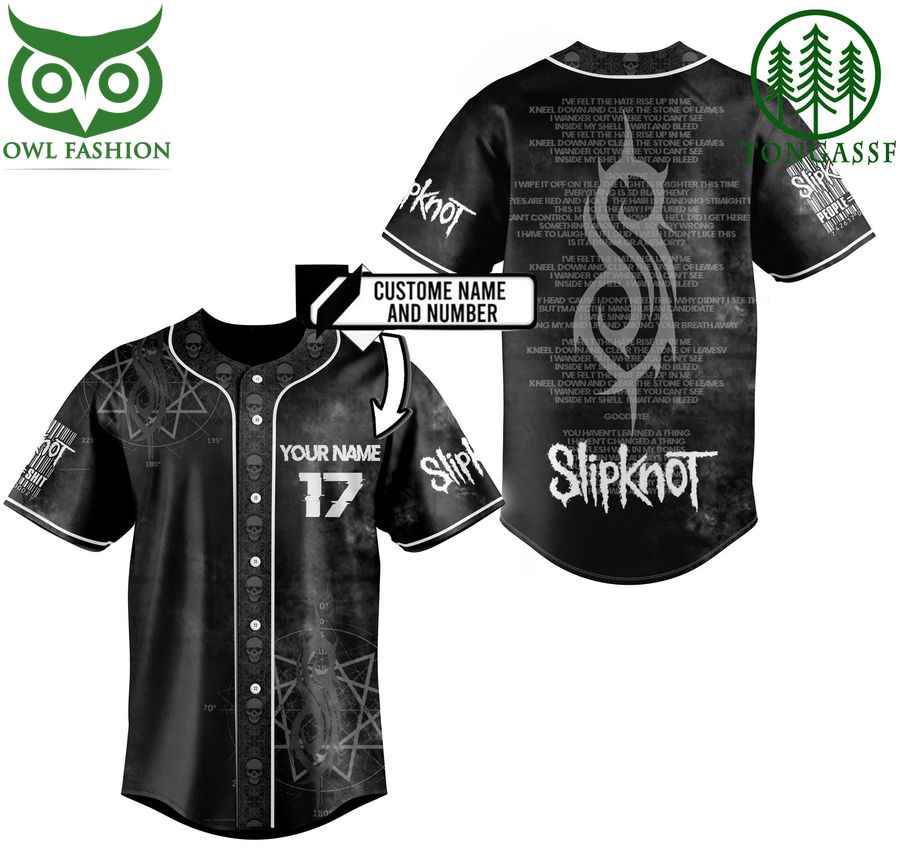 118 Personalized Name Number Slipknot Wait and Bleed lyrics baseball jersey shirt