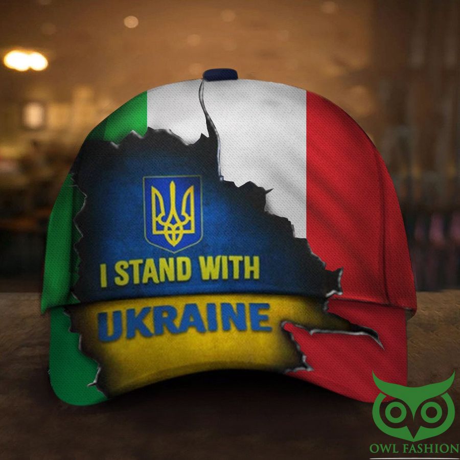 89 I Stand With Ukraine Italy Flag Classic Cap Support With Ukraine Puck Putin Merch Mens Italian Gift