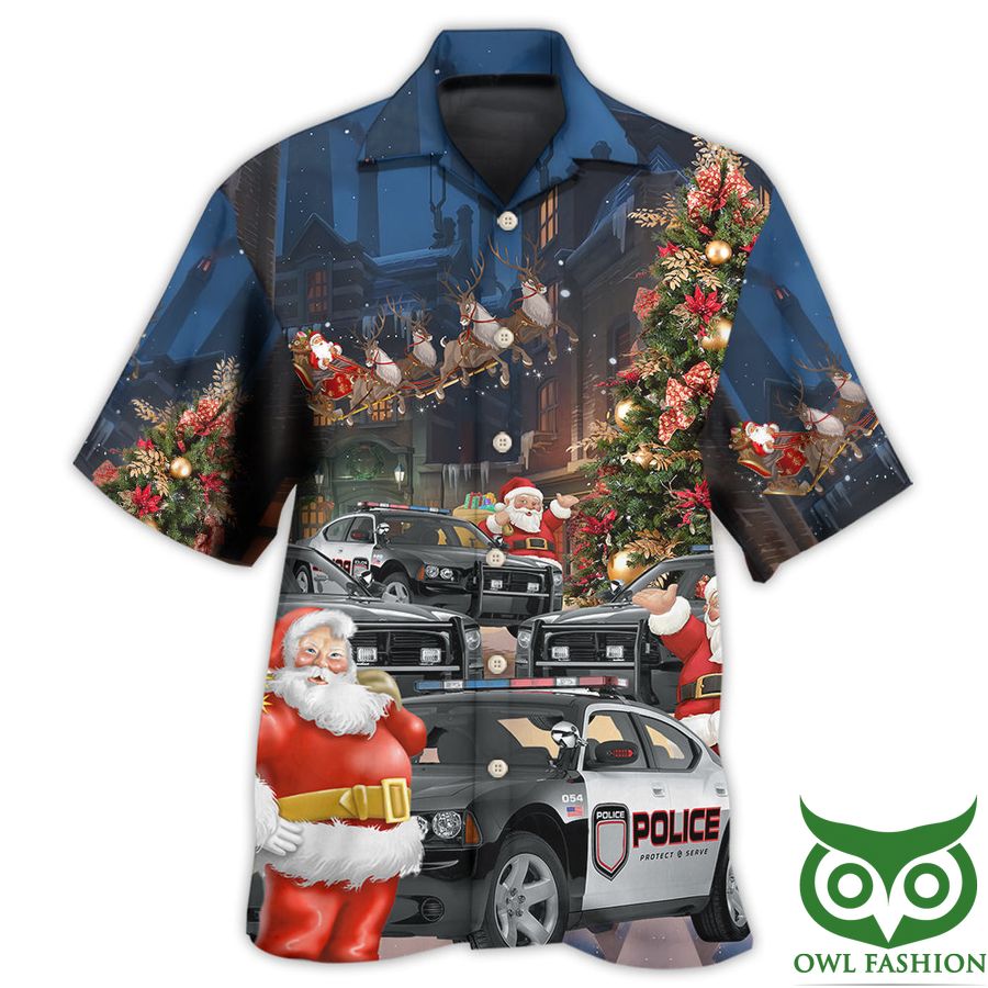 85 Santa Police Car Merry Christmas Hawaiian Shirt