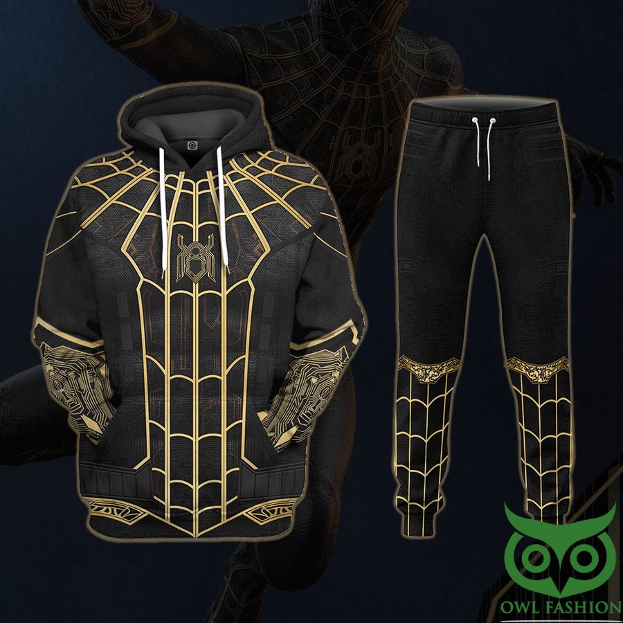 419 3D Marvel Spider No Way Home Black And Golden Suit Custom 3D Sweatpants