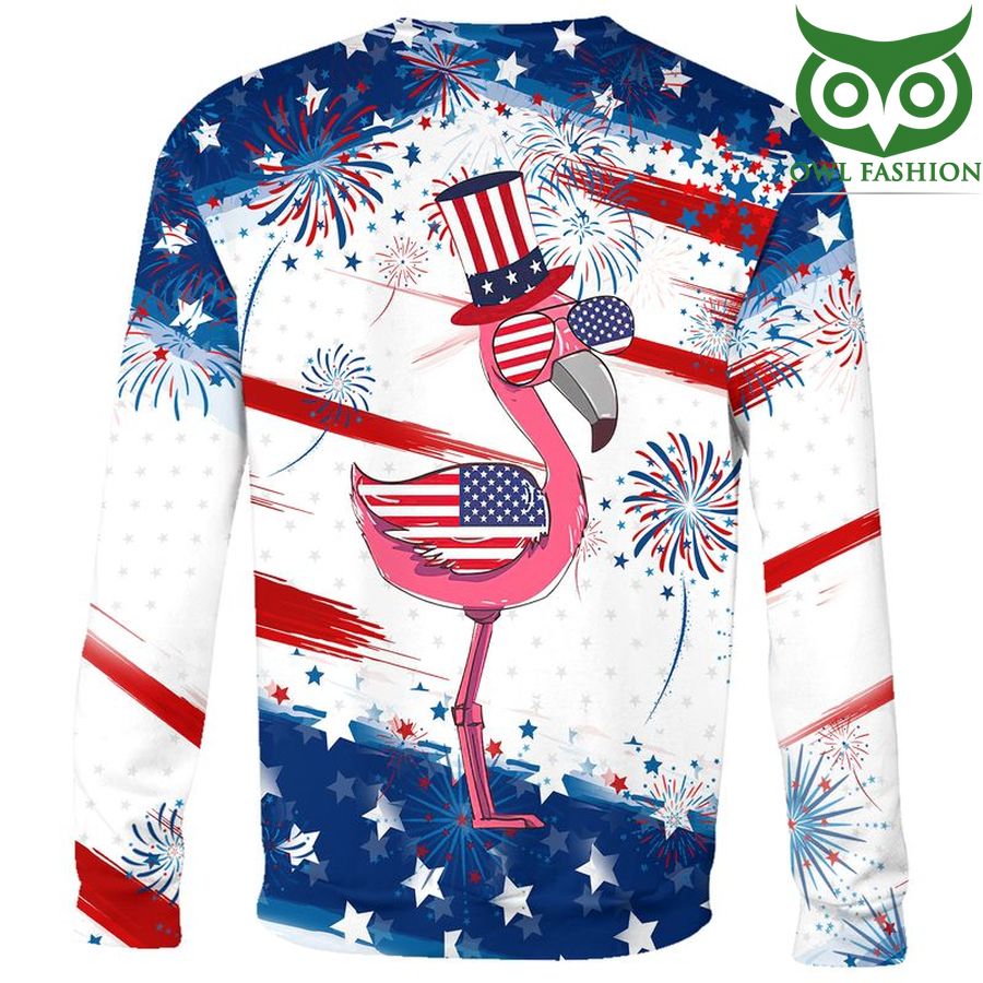 151 American Independence day Flamingo 3D shirt
