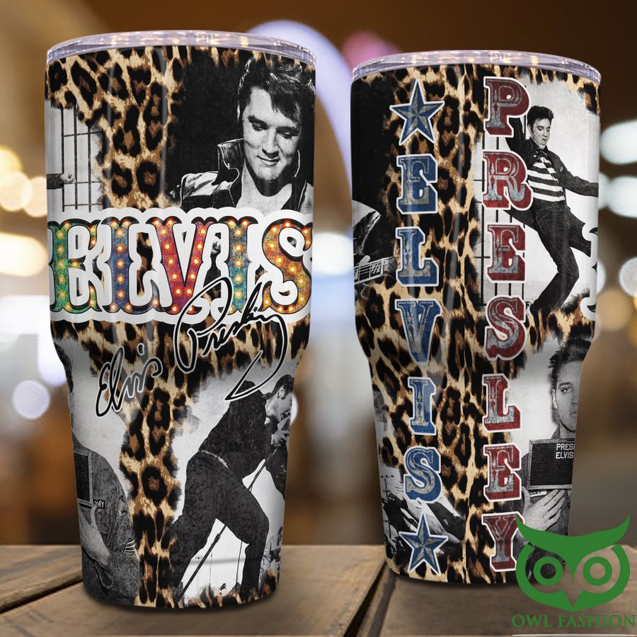 86 The King Elvis Presley Leopard Skin Pattern Tumbler