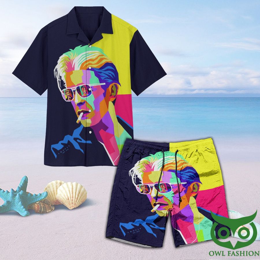 13 The Chameleon of Rock David Bowie Colorful Hawaiian Shirt Shorts