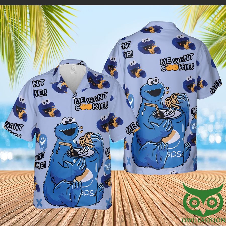 3 Me Want Cookie Cartoon Pattern Hawaiian Shirt