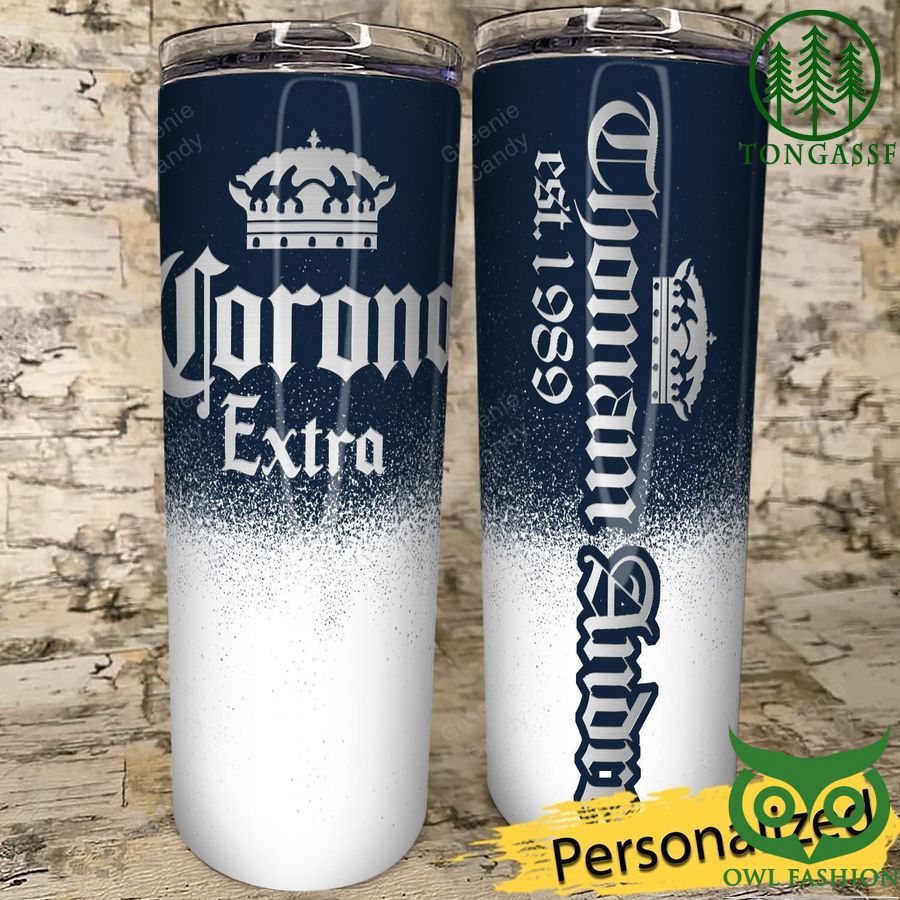 163 Personalized Corona Extra Beer Crown Stainless Steel Skinny Tumbler