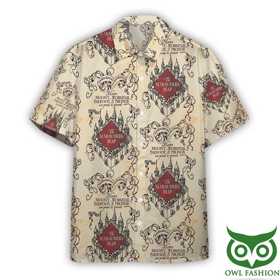 289 3D Harry Potter Marauders Map Simplified Hawaiian Shirt