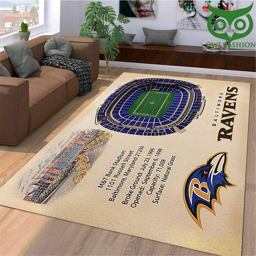 186 Fan Design Baltimore Ravens Stadium 3D View Area Rug