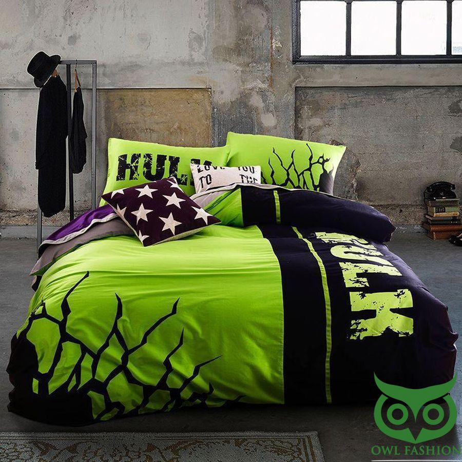 11 Incredible Hulk Black and Green Bedding Set