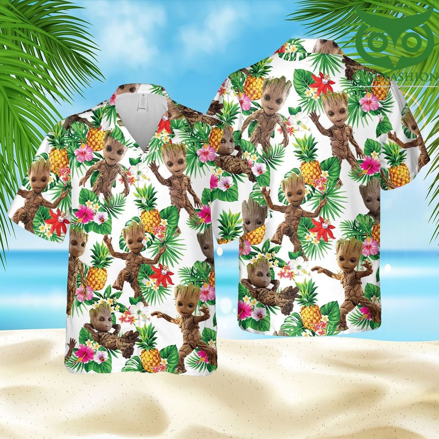 48 Groot Marvel Cinemax Hawaii Style 3D Hawaii Summer Shirts