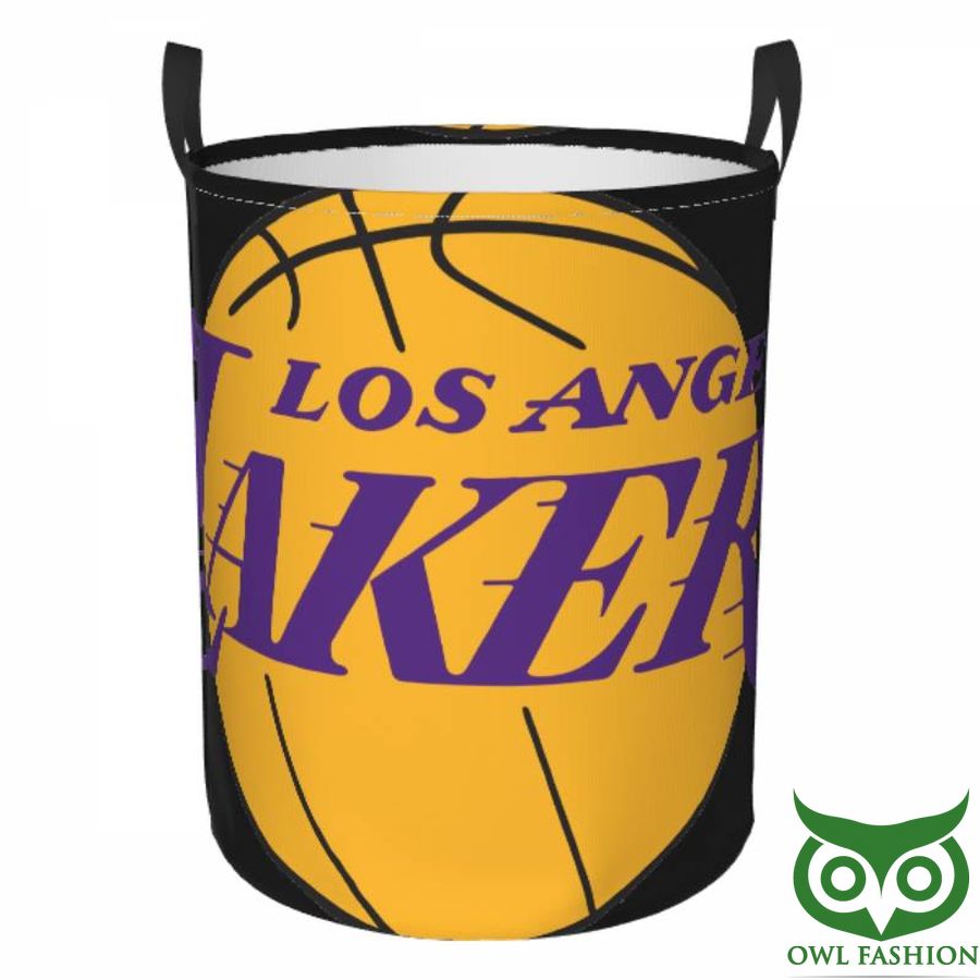19 NBA Los Angeles Lakers Circular Hamper Logo Yellow Laundry Basket