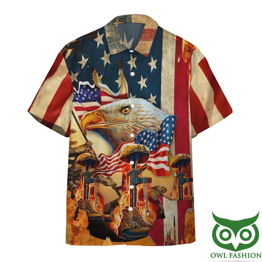 170 3D Memorial Day We Will Never Forget Veteran Custom Hawaiian Shirt