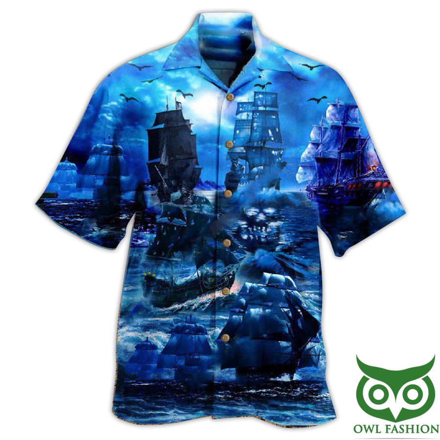 11 Pirate Ship Under The Romantic Moonlight Edition Hawaiian Shirt